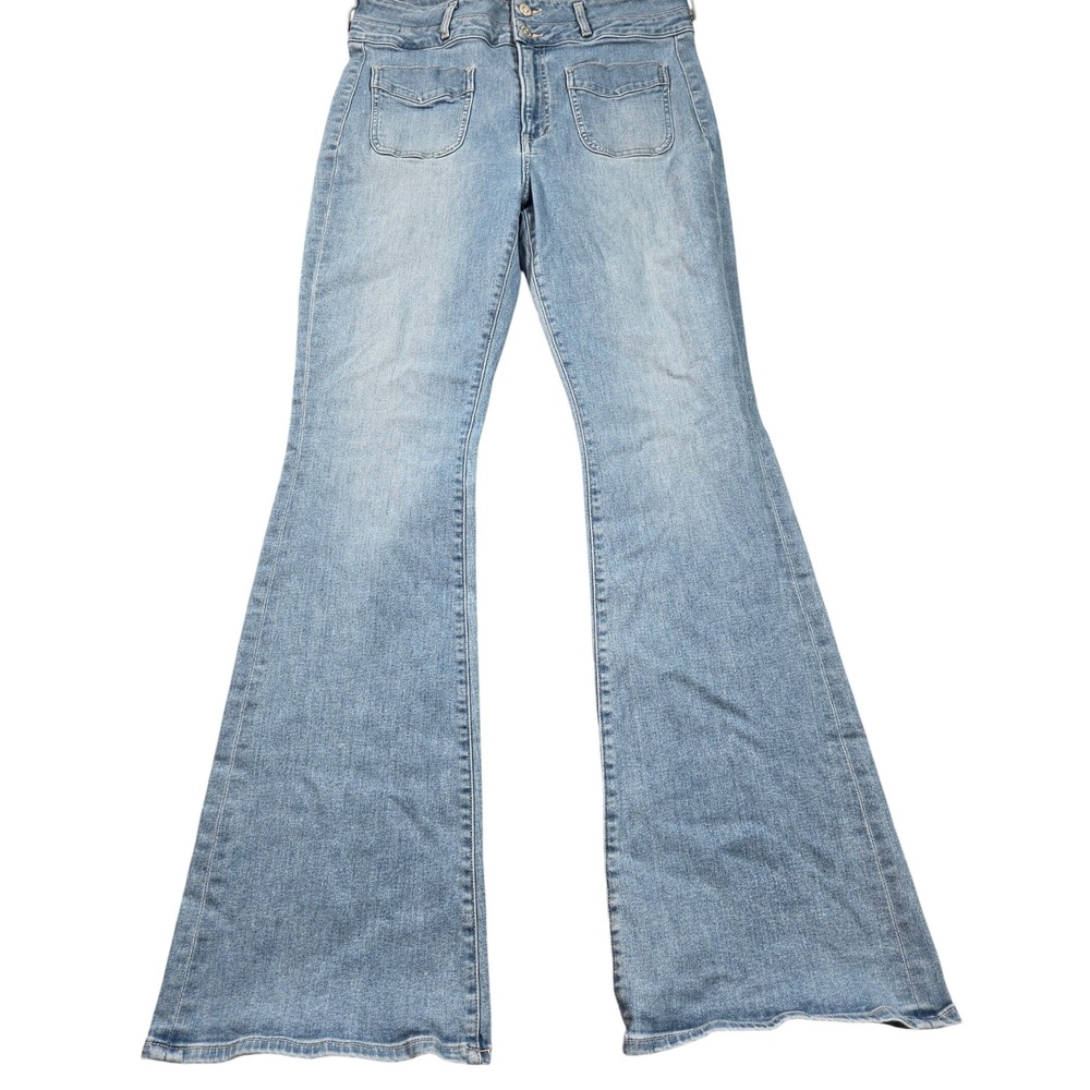 Veronica Beard Beverly Jeans 31 Blue Skinny Flare High Rise Silver Surfer